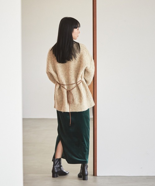 LOWRYS FARM（ローリーズファーム）の「メランジカーデロングスリーブ　168408（ニット/セーター・レディース・チャコールグレー/アイボリー/ピンク/ブラウン・FREE）」の7枚目の写真