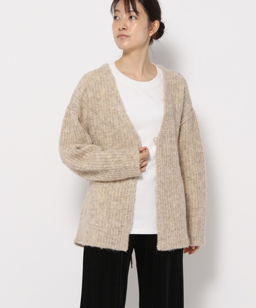 LOWRYS FARM（ローリーズファーム）の「メランジカーデロングスリーブ　168408（ニット/セーター・レディース・チャコールグレー/アイボリー/ピンク/ブラウン・FREE）」の19枚目の写真