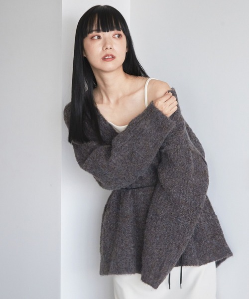 LOWRYS FARM（ローリーズファーム）の「メランジカーデロングスリーブ　168408（ニット/セーター・レディース・チャコールグレー/アイボリー/ピンク/ブラウン・FREE）」の20枚目の写真