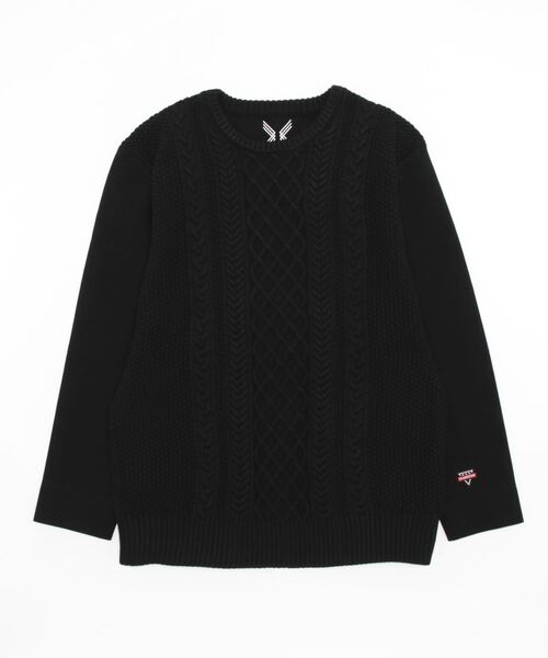 CUSTOM CULTURE(カスタムカルチャー)の「【CUSTOM CULTURE】 ダンボールニット×7GGニット コンビ クルーネック トレーナー(Tシャツ/カットソー・メンズ・ホワイト系1/ブラック/トップグレー/グリーン・2/3)」の11枚目の写真