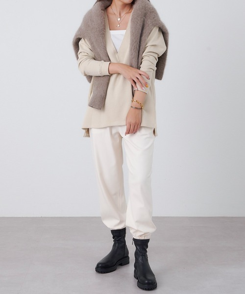 OUVRAGE CLASSE(ウヴラージュクラス)の「裾ゴムイージーPT(その他パンツ・レディース・グレイッシュベージュ/ホワイト・FREE)」の10枚目の写真