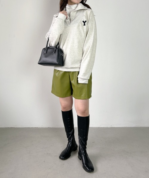 CLEA（クレア）の「アルファベット刺繍ハーフジップスウェット（スウェット・レディース・ネイビー/グレー・FREE）」の11枚目の写真