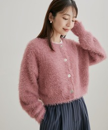 VIS | 【前後2WAY】レトロ釦シャギーニットカーディガン(カーディガン/ボレロ)