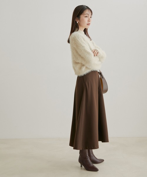 VIS（ビス）の「【前後2WAY】レトロ釦シャギーニットカーディガン（カーディガン/ボレロ・レディース・ブラック/ベージュ/ピンク系その他2・FREE）」の8枚目の写真