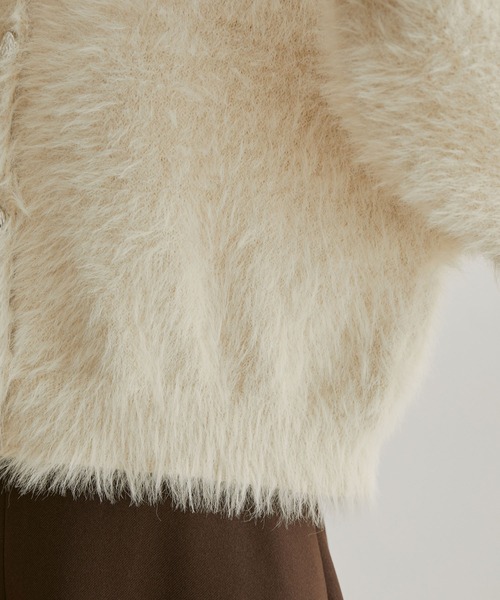 VIS（ビス）の「【前後2WAY】レトロ釦シャギーニットカーディガン（カーディガン/ボレロ・レディース・ブラック/ベージュ/ピンク系その他2・FREE）」の18枚目の写真