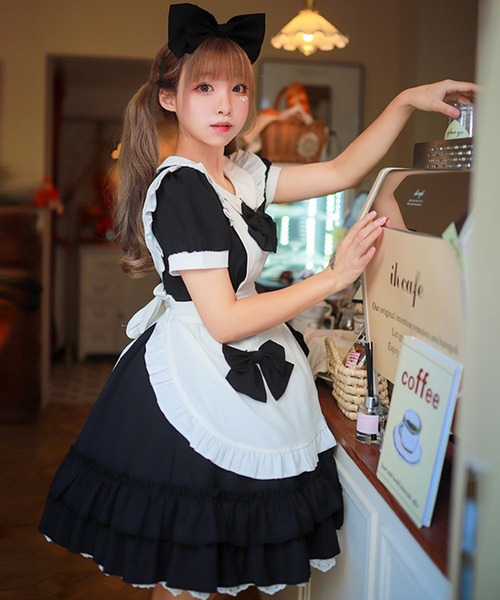 ぺっこ様❁オーダーメイド レディース服まとめ売り コーデ売り きれいめ OSYAREVO コスプレ リボン×フリル メルヘンメイド服 レディース