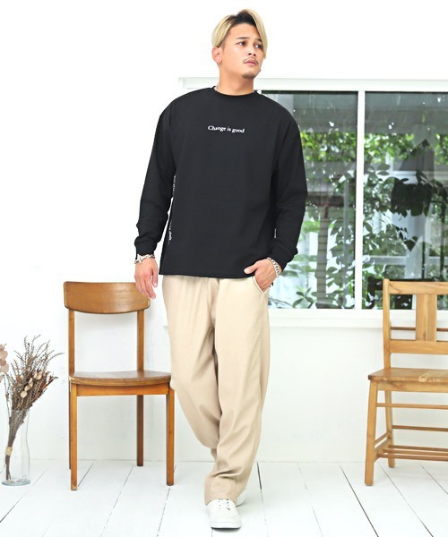 LUXSTYLE(ラグスタイル)の「PU合皮ワイドパンツ(その他パンツ・メンズ・アイボリー/ブラック・L/M)」の5枚目の写真