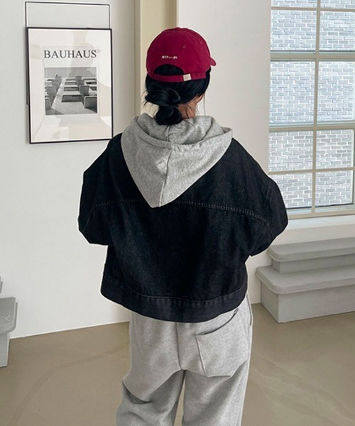 BEIDELLI（ベイデリー）の「[BELLIDE MADE] オーバーフィットクロップデニムジャケット（デニムジャケット・レディース・チャコールグレー/ブルー・FREE）」の18枚目の写真