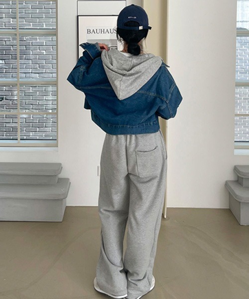 BEIDELLI（ベイデリー）の「[BELLIDE MADE] オーバーフィットクロップデニムジャケット（デニムジャケット・レディース・チャコールグレー/ブルー・FREE）」の22枚目の写真