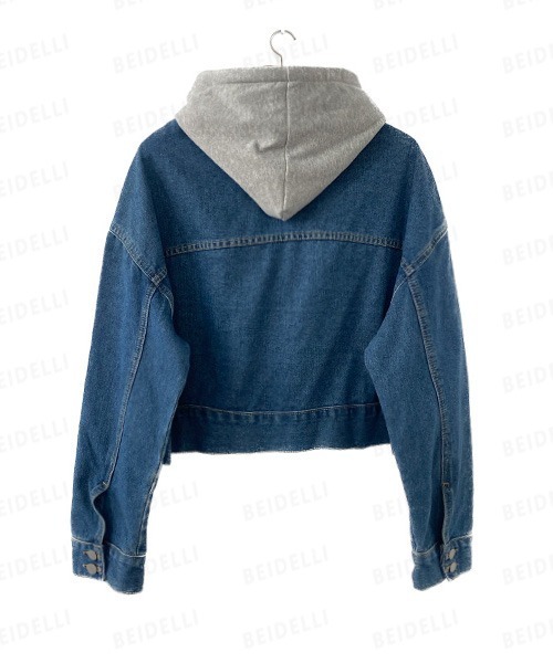 BEIDELLI（ベイデリー）の「[BELLIDE MADE] オーバーフィットクロップデニムジャケット（デニムジャケット・レディース・チャコールグレー/ブルー・FREE）」の14枚目の写真