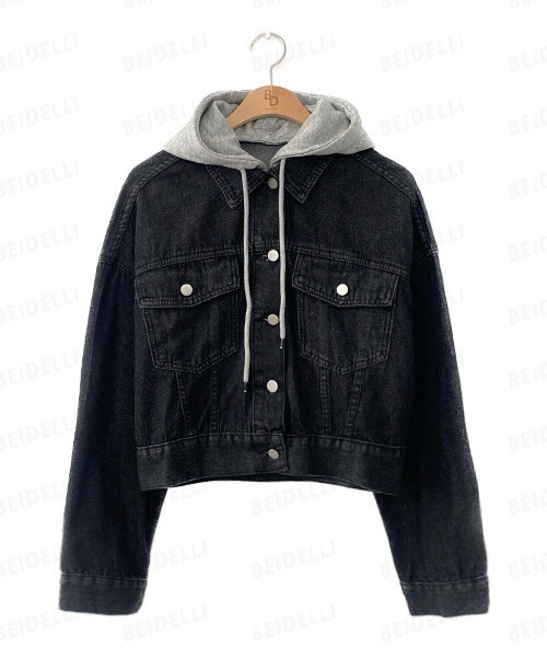 BEIDELLI（ベイデリー）の「[BELLIDE MADE] オーバーフィットクロップデニムジャケット（デニムジャケット・レディース・チャコールグレー/ブルー・FREE）」の20枚目の写真