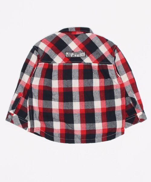 kladskap（クレードスコープ）の「恐竜チェック長袖シャツ（シャツ/ブラウス・キッズ・レッド/グリーン・90cm/110cm/120cm/130cm/100cm）」の11枚目の写真