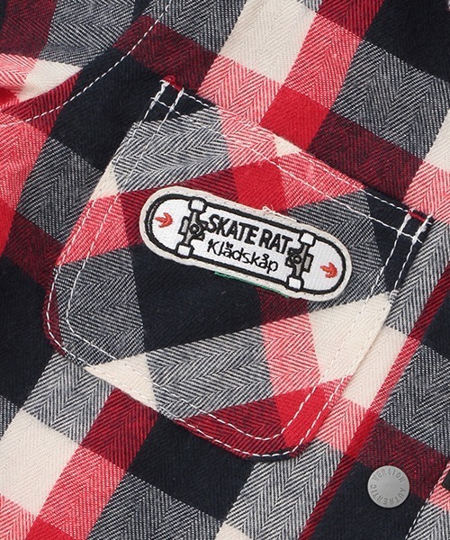 kladskap（クレードスコープ）の「恐竜チェック長袖シャツ（シャツ/ブラウス・キッズ・レッド/グリーン・90cm/110cm/120cm/130cm/100cm）」の9枚目の写真