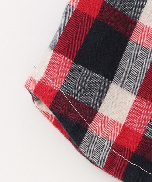 kladskap（クレードスコープ）の「恐竜チェック長袖シャツ（シャツ/ブラウス・キッズ・レッド/グリーン・90cm/110cm/120cm/130cm/100cm）」の3枚目の写真