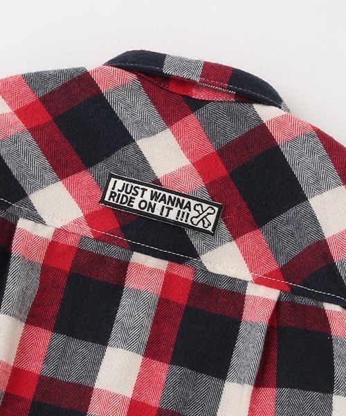 kladskap（クレードスコープ）の「恐竜チェック長袖シャツ（シャツ/ブラウス・キッズ・レッド/グリーン・90cm/110cm/120cm/130cm/100cm）」の8枚目の写真