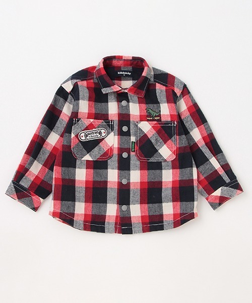 kladskap（クレードスコープ）の「恐竜チェック長袖シャツ（シャツ/ブラウス・キッズ・レッド/グリーン・90cm/110cm/120cm/130cm/100cm）」の15枚目の写真