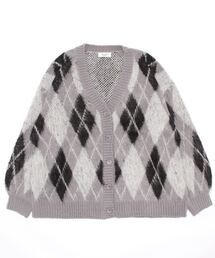 起毛アーガイルカーディガン