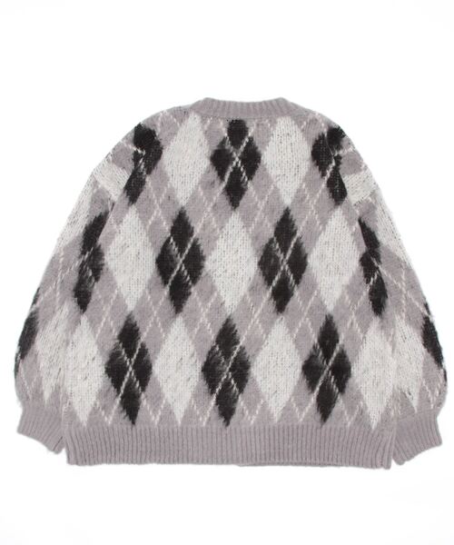 Te chichi TERRASSE（テチチテラス）の「起毛アーガイルカーディガン（カーディガン/ボレロ・レディース・グレー/オフホワイト/チャコール・ﾌﾘ-）」の4枚目の写真