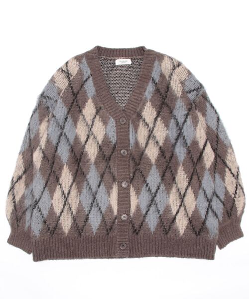 Te chichi TERRASSE（テチチテラス）の「起毛アーガイルカーディガン（カーディガン/ボレロ・レディース・グレー/オフホワイト/チャコール・ﾌﾘ-）」の10枚目の写真