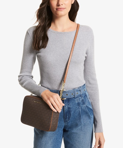 MICHAEL KORS(マイケルコース)の「JET SET EW クロスボディ ラージ - MKシグネチャー(ショルダーバッグ・レディース・ブラウン・FREE)」の7枚目の写真