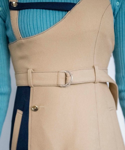 REDYAZEL（レディアゼル）の「ハイショクアシメジャンパースカート（ジャンパースカート・レディース・ブラック/ベージュ/ネイビー・SMALL/MEDIUM）」の17枚目の写真