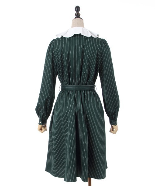 axes femme　アクシーズファム ストライプワンピース　グリーン axes femmeアクシーズファム ストライプワンピースグリーン