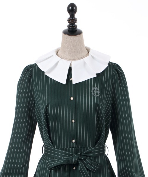 axes femme　アクシーズファム ストライプワンピース　グリーン axes femmeアクシーズファム ストライプワンピースグリーン