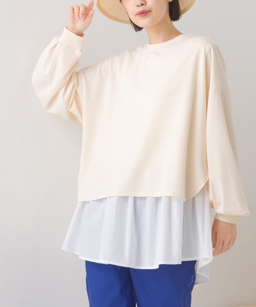 OMNES（オムネス）の「梨地ショート丈裾フレアアンサンブル長袖（アンサンブル・レディース・ブラック/ベージュ/アイボリー/ブルー/グリーン/ピンク・FREE）」の13枚目の写真