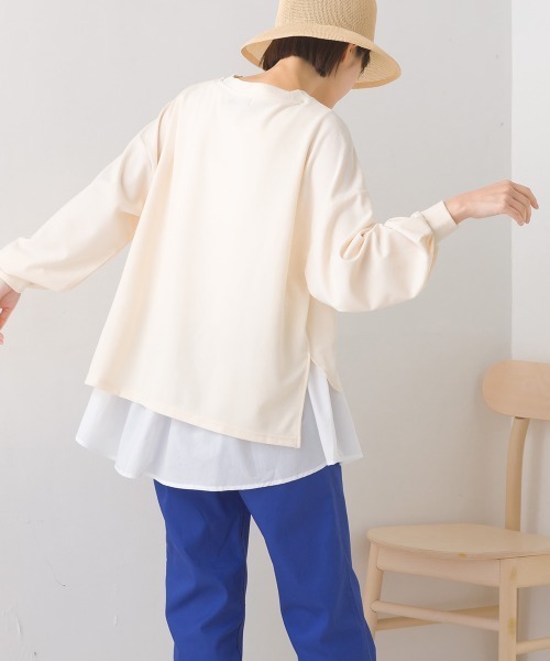 OMNES（オムネス）の「梨地ショート丈裾フレアアンサンブル長袖（アンサンブル・レディース・ブラック/ベージュ/アイボリー/ブルー/グリーン/ピンク・FREE）」の14枚目の写真