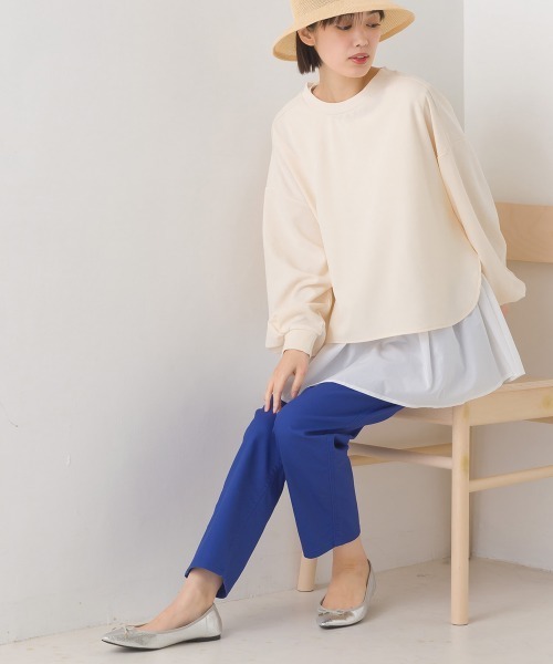 OMNES（オムネス）の「梨地ショート丈裾フレアアンサンブル長袖（アンサンブル・レディース・ブラック/ベージュ/アイボリー/ブルー/グリーン/ピンク・FREE）」の15枚目の写真