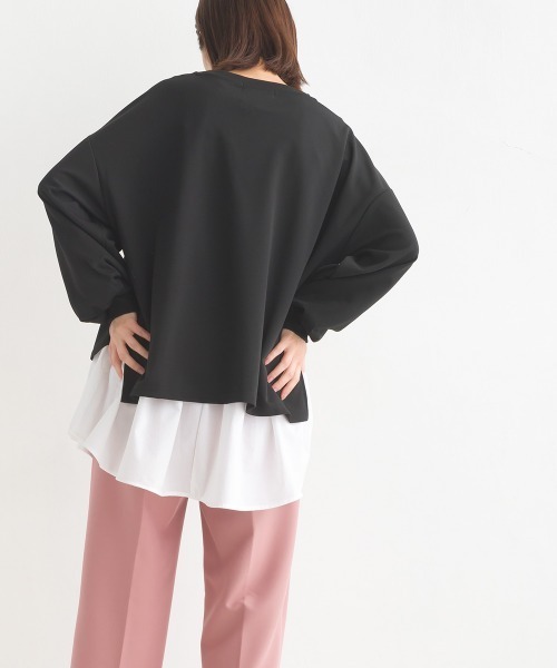 OMNES（オムネス）の「梨地ショート丈裾フレアアンサンブル長袖（アンサンブル・レディース・ブラック/ベージュ/アイボリー/ブルー/グリーン/ピンク・FREE）」の19枚目の写真