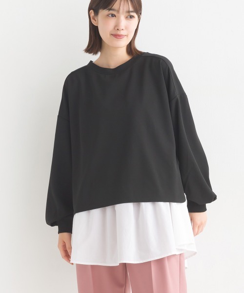 OMNES（オムネス）の「梨地ショート丈裾フレアアンサンブル長袖（アンサンブル・レディース・ブラック/ベージュ/アイボリー/ブルー/グリーン/ピンク・FREE）」の21枚目の写真