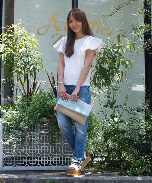 Another Edition（アナザーエディション）の「ダメージ5ポケットデニム/AEBC C DAMAGE 5POC◆（デニムパンツ・レディース・ホワイト/コバルトブルー・MEDIUM/SMALL）」の16枚目の写真