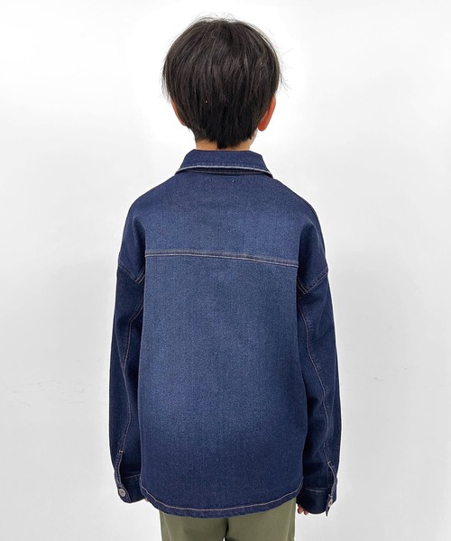 GLAZOS(グラソス)の「ビンテージ加工・デニムブルゾン【セットアップ対応】(ブルゾン・キッズ・インディゴブルー/ホワイト/ブルー・160cm/170cm/150cm/140cm)」の5枚目の写真