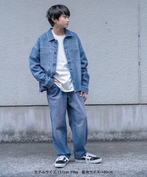 GLAZOS(グラソス)の「ビンテージ加工・デニムブルゾン【セットアップ対応】(ブルゾン・キッズ・インディゴブルー/ホワイト/ブルー・160cm/170cm/150cm/140cm)」の12枚目の写真