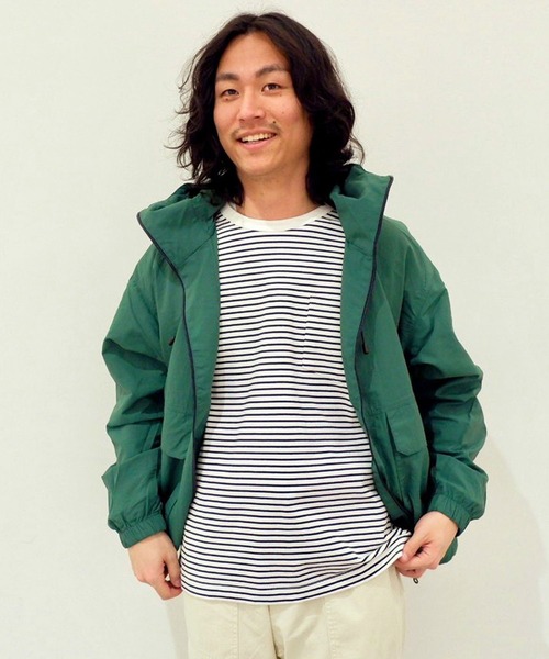 Grand PARK（グランドパーク）の「撥水フードマウンテンパーカー（マウンテンパーカー・メンズ・グリーン/ベージュ/ネイビー・LARGE/X-LARGE/MEDIUM）」の2枚目の写真