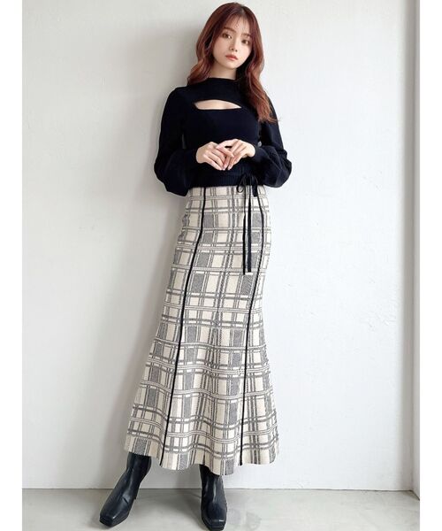 RESEXXY（リゼクシー）の「フロントオープンニットトップス（ニット/セーター・レディース・ベージュ/ブラック/オフホワイト・FREE）」の12枚目の写真