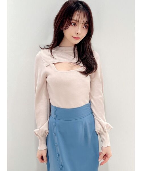 RESEXXY（リゼクシー）の「フロントオープンニットトップス（ニット/セーター・レディース・ベージュ/ブラック/オフホワイト・FREE）」の13枚目の写真