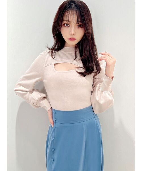 RESEXXY（リゼクシー）の「フロントオープンニットトップス（ニット/セーター・レディース・ベージュ/ブラック/オフホワイト・FREE）」の14枚目の写真