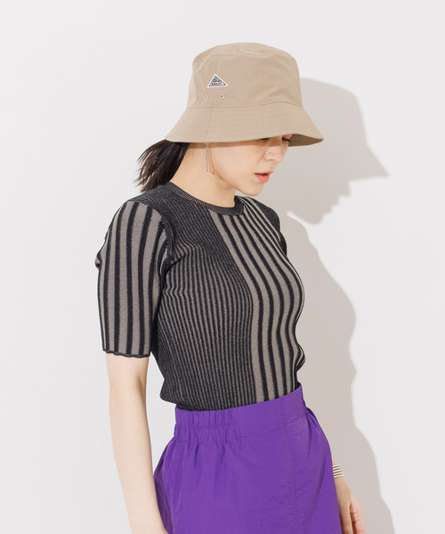 NOMINE(ノミネ)の「ミックスリブニットプルオーバー(ニット/セーター・レディース・イエロー/ブラック/グリーン・フリー)」の4枚目の写真