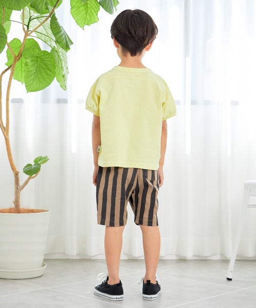 MAKE YOUR DAY（メイクユアデイ）の「5.5分丈ストライプイージーパンツ■80～140cm（その他パンツ・キッズ・ネイビー/ブラウン・140/100/90/110/80/130/120）」の5枚目の写真