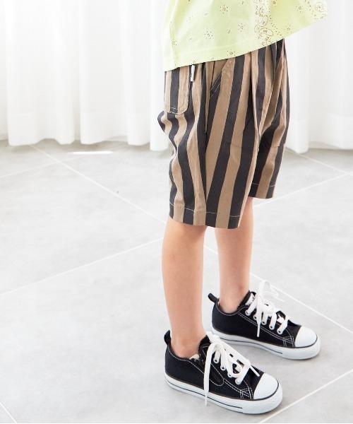 MAKE YOUR DAY（メイクユアデイ）の「5.5分丈ストライプイージーパンツ■80～140cm（その他パンツ・キッズ・ネイビー/ブラウン・140/100/90/110/80/130/120）」の3枚目の写真