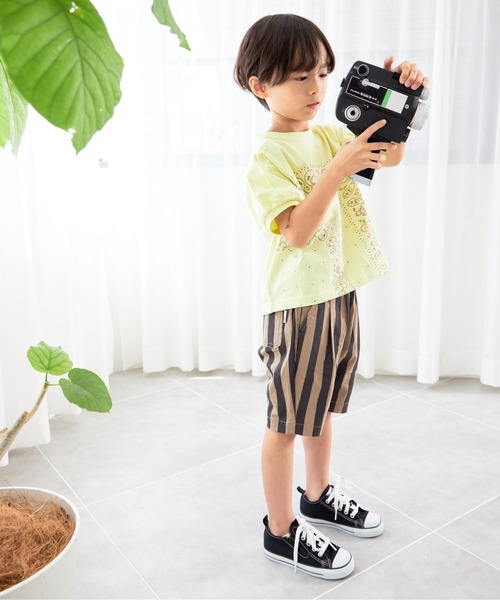 MAKE YOUR DAY（メイクユアデイ）の「5.5分丈ストライプイージーパンツ■80～140cm（その他パンツ・キッズ・ネイビー/ブラウン・140/100/90/110/80/130/120）」の4枚目の写真