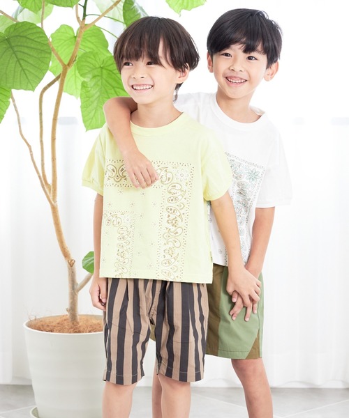 MAKE YOUR DAY（メイクユアデイ）の「5.5分丈ストライプイージーパンツ■80～140cm（その他パンツ・キッズ・ネイビー/ブラウン・140/100/90/110/80/130/120）」の6枚目の写真