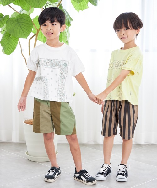 MAKE YOUR DAY（メイクユアデイ）の「5.5分丈ストライプイージーパンツ■80～140cm（その他パンツ・キッズ・ネイビー/ブラウン・140/100/90/110/80/130/120）」の7枚目の写真