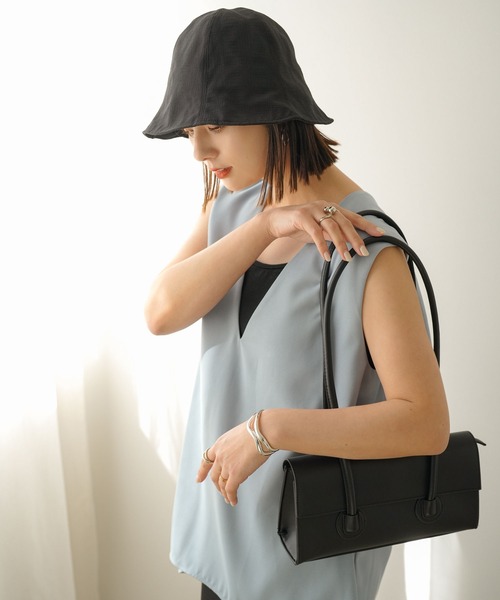 rectangle（レクタングル）の「チューリップハット（ハット・レディース・ブラック/オフホワイト/モカ・FREE）」の6枚目の写真