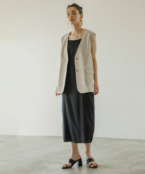 【セットアップ対応】ノーカラーベスト