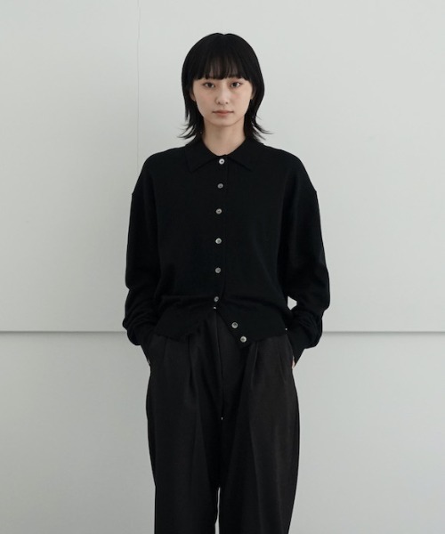 crepuscule(クレプスキュール)の「【EXCLUSIVE】crepuscule Knit Shirts L/S(ニット/セーター・レディース・クリアブラック/オフホワイト/ブルー/ブラック・FREE)」の1枚目の写真