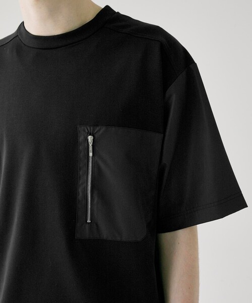 CITY TOKYO（シティトウキョウ）の「ジップポケットリラックスフィット半袖Tシャツ（Tシャツ/カットソー・メンズ・ホワイト/ブラック・1/2）」の11枚目の写真