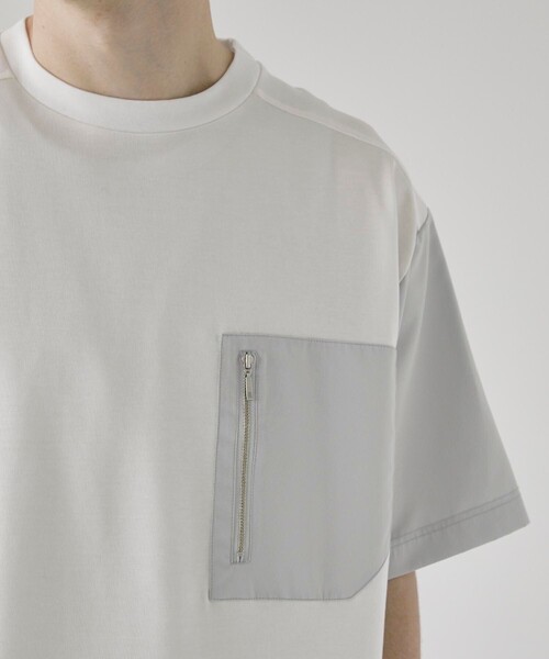 CITY TOKYO（シティトウキョウ）の「ジップポケットリラックスフィット半袖Tシャツ（Tシャツ/カットソー・メンズ・ホワイト/ブラック・1/2）」の20枚目の写真
